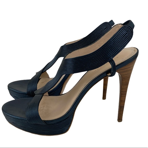 ELIE TAHARI Cleopatra Platform Heels Blue - Picture 3 of 5
